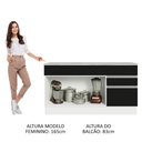Ver imagem 6 de Balcão Gabinete de Pia Armário de Cozinha 150 cm 2 Gavetas 2 Portas (Com Tampo) Branco/Preto Glamy Madesa