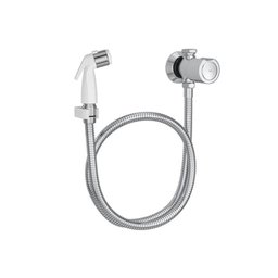 Ducha Higiênica Com Registro E Derivação Targa Branca E Cromada - Deca - 1 Ducha Higiênica Com Registro E Derivação Targa Branca E Cromada - Deca - 1