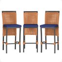 Ver imagem 1 de 3 Banqueta em Alumínio Roma Preta Corda Náutica Tecido 10