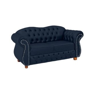 Namoradeira Chesterfield Merlo 2 Lugares - Suede Azul Marinho / Decoração, recepção, sala tv estar