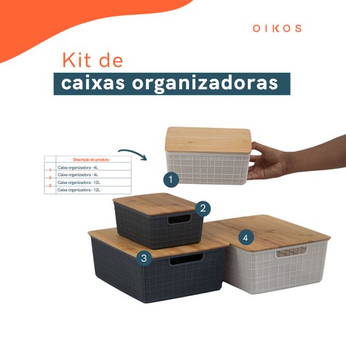 Caja decorativa de Ou Caixas Organizadoras Empilhaveis Caixa Organizadora  Documentos Plástico Grande Com Tampa color rosa claro liso 36cm de largo x  27cm de ancho x 13cm de alto x unidad