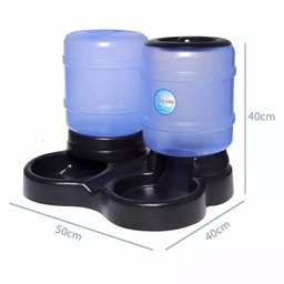 Comedouro E Bebedouro Duplo Automático Cães Gatos 8kg E 10l - 2