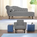Ver imagem 1 de Kit Diva Recamier Diana 140cm Lado Direito e 01 Poltrona Classic Suede - Doce Sonho Móveis RECAMIER