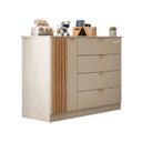 Ver imagem 4 de Cômoda Sapateira Infantil Ayla 100% MDF 4 Gav 1 Pt Detalhes Ripados Quarto de Bebê Off White Phoenix