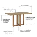 Ver imagem 7 de Conjunto Sala Jantar Mesa Canto Arredondado com Vidro 6 Cadeiras Natali Off White/Nature/Corano Caramelo/Creme