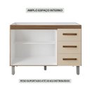 Ver imagem 5 de Balcão Gabinete Pia Cozinha sem Tampo 120cm 2 Porta 3 Gaveta Cor:Savana Off White
