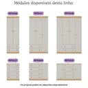 Ver imagem 6 de Cômoda Infantil 125cm 2 Portas e 4 Gavetas Encanto Multimóveis Mp4450 Madeirado/off White