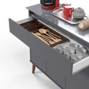 Ver imagem 3 de Aparador / Buffet / Balcão / Bancada Zu Modelo Retrô com Pés em Madeira Maciça 1 Gaveta Ampla e 3 Po