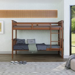 Cama Beliche Solteiro de Madeira Dupla em Altura Suspensa - 2