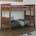 Ver imagem 1 de Cama Beliche Solteiro de Madeira Dupla em Altura Suspensa