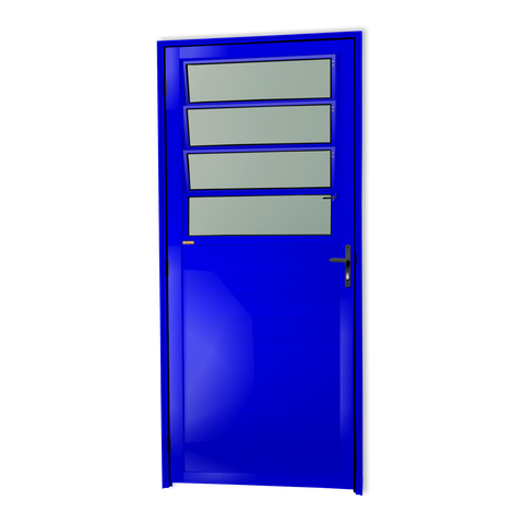 Porta Alumínio Lambril Basculante 86 Dir V.Boreal Azul Brimak