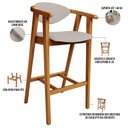 Ver imagem 4 de Banqueta Alta Para Cozinha Bancada Bar Sala de Jantar Fixa Cecília L02 Linho Bege - Lyam Decor