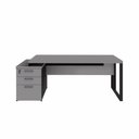 Ver imagem 4 de Mesa Diretor Escritório 1,50m a 1,72m 3 Gavetas Pé Metal F5