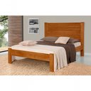 Ver imagem 1 de Cama de Casal Lara de Madeira Maciça Pinus Imbuia