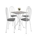 Ver imagem 2 de Conjunto sala de Jantar Mesa Quadrada 70cm Tampo Granito com 4 Cadeiras Leia