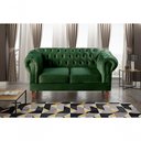 Ver imagem 3 de Sofá Dom Pedro 2 Lugares 155cm Verde Veludo Fixo Clássico Bella Decor