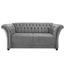 Ver imagem 2 de Sofá Recamier Divã Chesterfield 200cm Sofia Suede Cinza Capitonê- Mabe Magazine