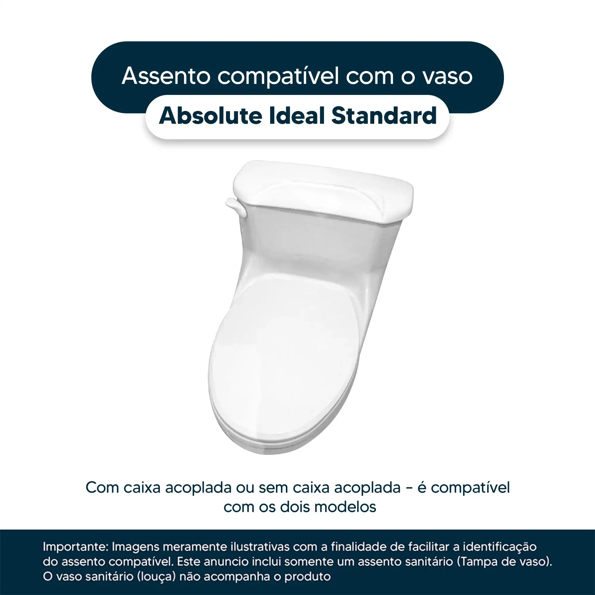 Assento Sanitário Absolute Azul Para Louça Ideal Standard - 4