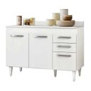 Ver imagem 4 de Balcão Gabinete de Pia 120cm Suécia 03 Portas 02 Gavetas - Lumil Móveis - Branco