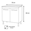 Ver imagem 4 de Balcão para Cooktop 4 Bocas 2 Portas Catarina - Ajl Móveis - Castanho/avelã