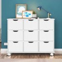 Ver imagem 2 de Kit 2 Nichos Organizadores 9 Gavetas com Rodízios - Qmovi - Branco