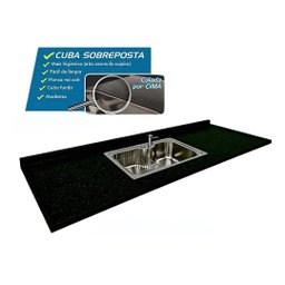 Pia Cozinha 150cm Granito São Gabriel Negresco Cuba Gourmet: São Gabriel Negresco - 3