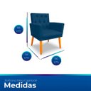 Ver imagem 7 de Kit 02 Poltrona Nina Captone Decorativa Suede Azul Marinho para Escritorio, Sala Salão Biselos-Decor