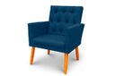 Ver imagem 5 de Kit 02 Poltrona Nina Captone Decorativa Suede Azul Marinho para Escritorio, Sala Salão Biselos-Decor