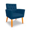 Ver imagem 6 de Kit 02 Poltrona Nina Captone Decorativa Suede Azul Marinho para Escritorio, Sala Salão Biselos-Decor