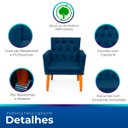 Ver imagem 3 de Kit 02 Poltrona Nina Captone Decorativa Suede Azul Marinho para Escritorio, Sala Salão Biselos-Decor