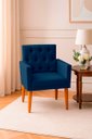 Ver imagem 2 de Kit 02 Poltrona Nina Captone Decorativa Suede Azul Marinho para Escritorio, Sala Salão Biselos-Decor
