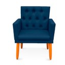 Ver imagem 4 de Kit 02 Poltrona Nina Captone Decorativa Suede Azul Marinho para Escritorio, Sala Salão Biselos-Decor