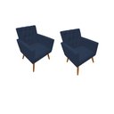 Ver imagem 1 de Kit 02 Poltrona Nina Captone Decorativa Suede Azul Marinho para Escritorio, Sala Salão Biselos-decor