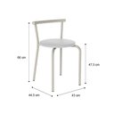 Ver imagem 2 de Conjunto 2 Banquetas 105 Tubo Prata Napa Branca Carraro