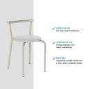 Ver imagem 4 de Conjunto 2 Banquetas 105 Tubo Prata Napa Branca Carraro