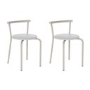 Ver imagem 1 de Conjunto 2 Banquetas 105 Tubo Prata Napa Branca Carraro