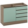 Balcao Para Pia 4 Gavetas 120CM 12552 Oak Menta PLN - 10