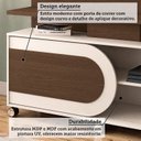 Ver imagem 5 de Estante Home para TV até 55 Polegadas 190x136cm 1 Porta de Correr e Rodízios Heitor Espresso Móve
