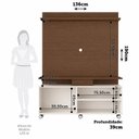 Ver imagem 3 de Estante Home para TV até 55 Polegadas 190x136cm 1 Porta de Correr e Rodízios Heitor Espresso Móve