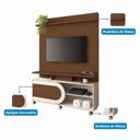 Ver imagem 4 de Estante Home para TV até 55 Polegadas 190x136cm 1 Porta de Correr e Rodízios Heitor Espresso Móve