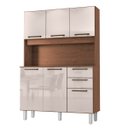 Ver imagem 1 de Armário de Cozinha Completa Compacta 6 Portas 2 Gavetas 1,20m Pop Nature / Off White Zanzini
