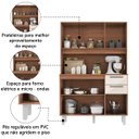 Ver imagem 5 de Armário de Cozinha Completa Compacta 6 Portas 2 Gavetas 1,20m Pop Nature / Off White Zanzini