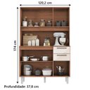 Ver imagem 3 de Armário de Cozinha Completa Compacta 6 Portas 2 Gavetas 1,20m Pop Nature / Off White Zanzini