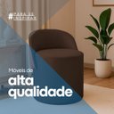 Ver imagem 4 de Puff Orgânico Redondo para Sala e Quarto com Encosto Composé Corino Suede