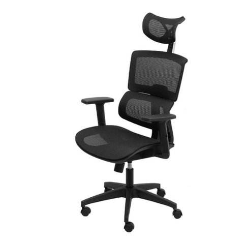 Cadeira Escritório Giratória Presidente Or Design Genebra Tela Mesh Preta Base Nylon Rodízio