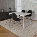 Ver imagem 4 de Cadeira Jantar Eames Eiffel Pés de Madeira com Assento Preto