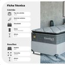 Ver imagem 3 de Cama Box Solteiro + Colchão Comfort Class Pillow Top 88x188 Cinza/suede Branco