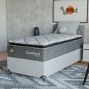 Ver imagem 1 de Cama Box Solteiro + Colchão Comfort Class Pillow Top 88x188 Cinza/suede Branco