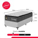 Ver imagem 4 de Cama Box Solteiro + Colchão Comfort Class Pillow Top 88x188 Cinza/suede Branco