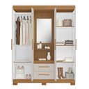 Ver imagem 2 de Guarda-roupa Casal Tijucas 4 Portas 2 Gavetas com Espelho Freijó Trend/off White - Pnr Móveis